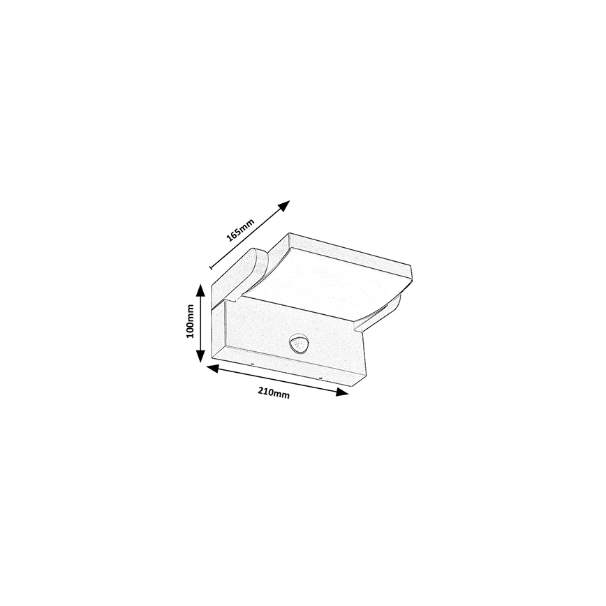 Brilagi - LED Utomhus Vägglampa med Sensor ANKLE LED/18W/230V 3000K IP65 Antracit