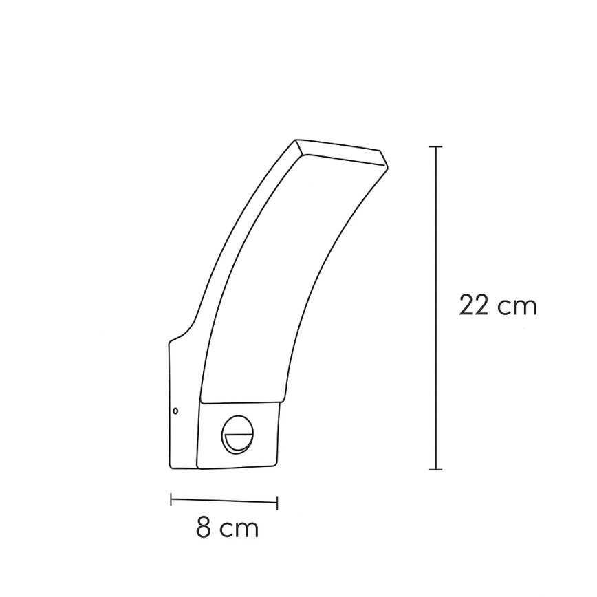 Brilagi - LED Utomhus Vägglampa med Sensor ARCELO LED/9W/230V IP44