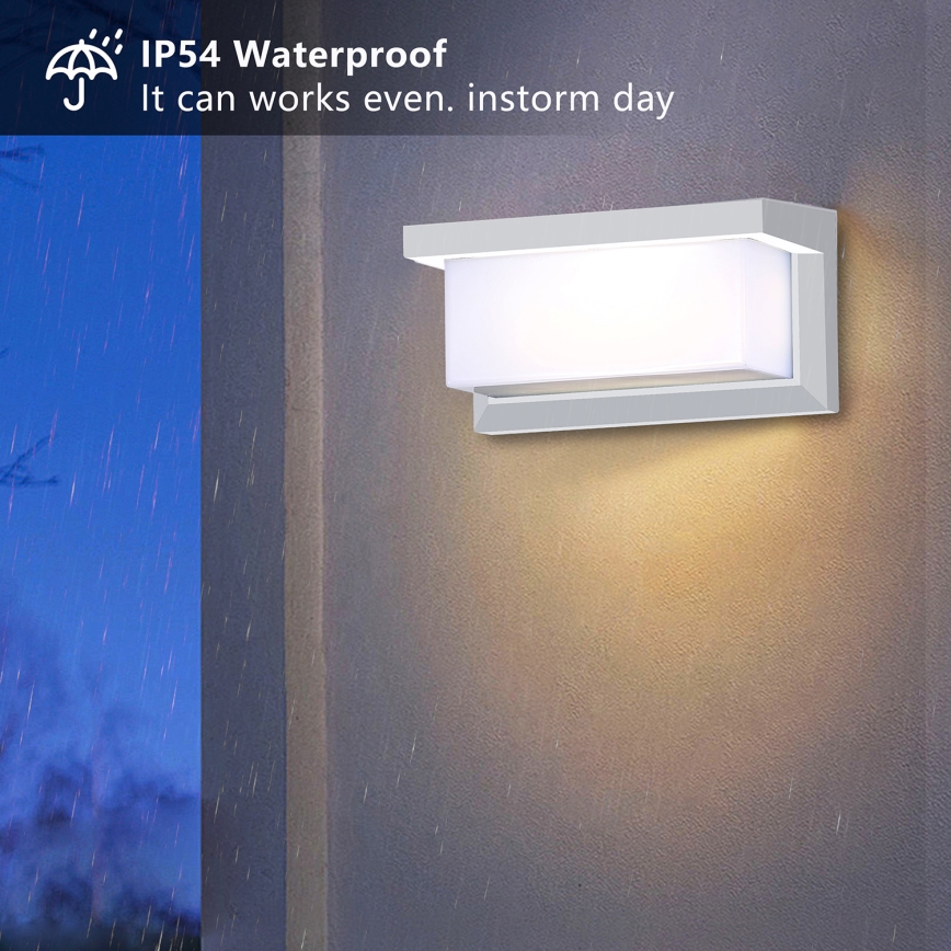 Brilagi - LED Utomhus vägglampa med sensor BRICKY LED/12W/230V vit IP54