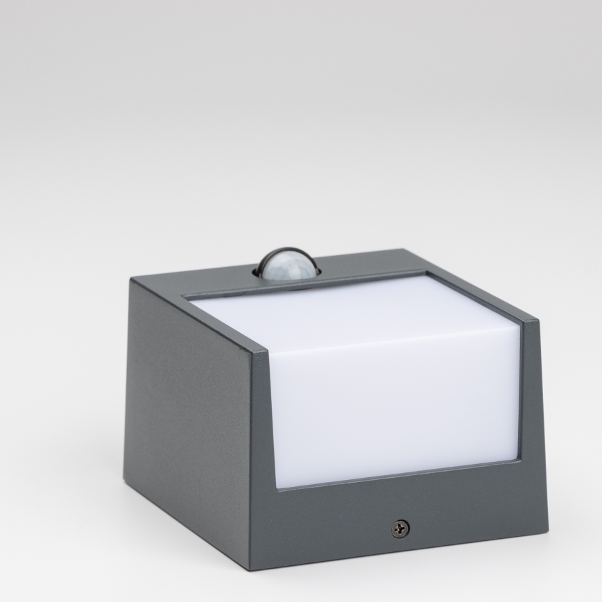 Brilagi - LED Utomhus Vägglampa med Sensor TERNI LED/12W/230V Antracit IP44