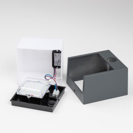 Brilagi - LED Utomhus Vägglampa med Sensor TERNI LED/12W/230V Antracit IP44