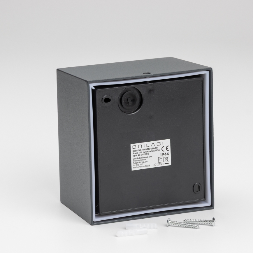 Brilagi - LED Utomhus Vägglampa med Sensor TERNI LED/12W/230V Antracit IP44