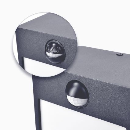 Brilagi - LED Utomhus Vägglampa med Sensor TERNI LED/12W/230V Antracit IP44