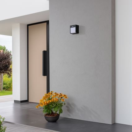 Brilagi - LED Utomhus Vägglampa med Sensor TERNI LED/12W/230V svart IP44