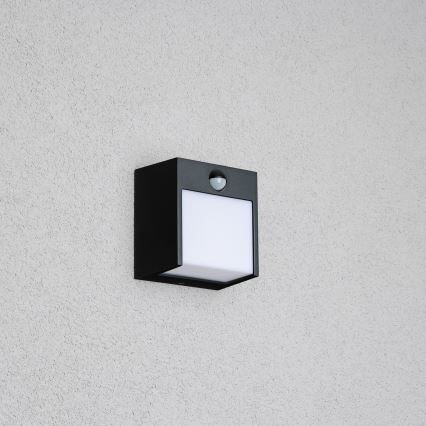 Brilagi - LED Utomhus Vägglampa med Sensor TERNI LED/12W/230V svart IP44