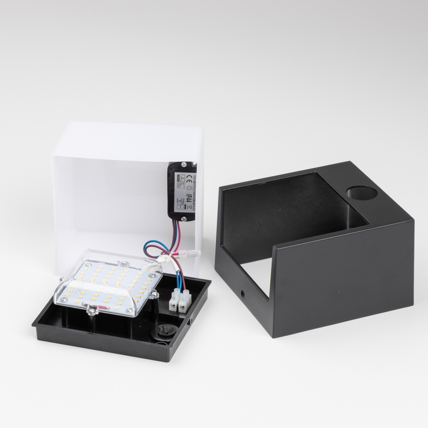 Brilagi - LED Utomhus Vägglampa med Sensor TERNI LED/12W/230V svart IP44