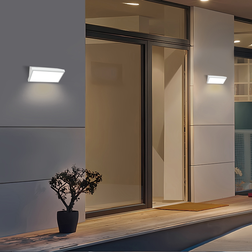 Brilagi - LED Utomhus Vägglampa med Sensor TRIANGLE LED/20W/230V vit IP65