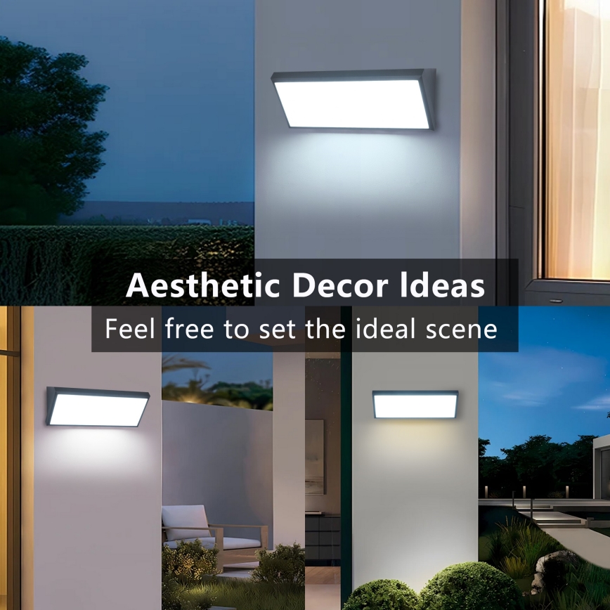 Brilagi - LED utomhusvägglampa med sensor TRIANGLE LED/42W/230V antracit IP65