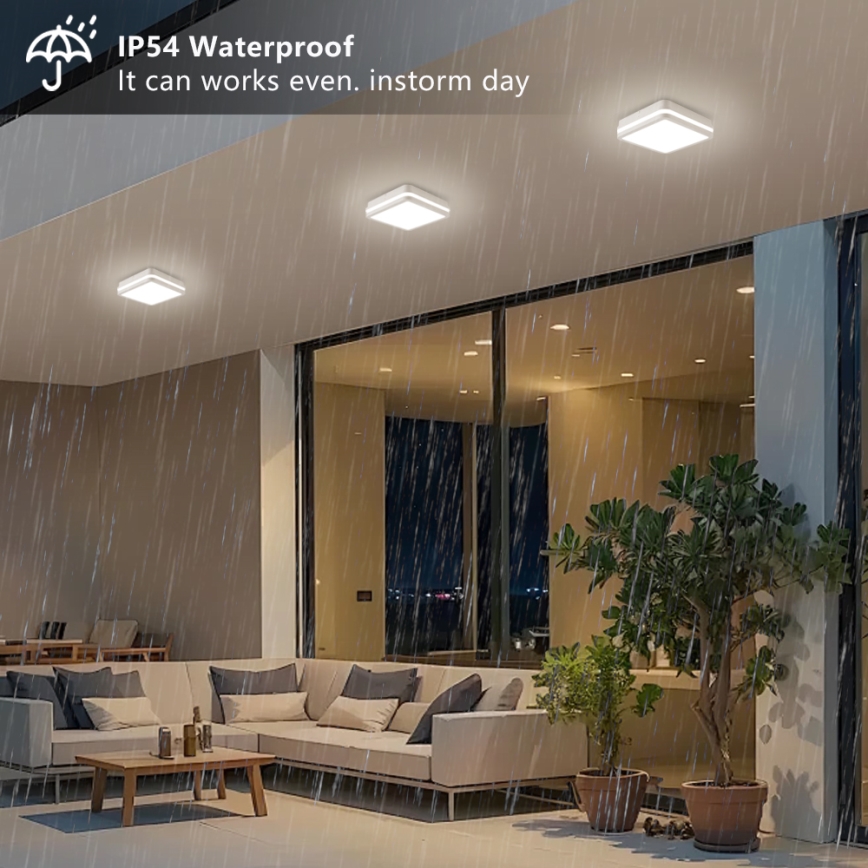 Brilagi - LED-utomhusarmatur BENE LED/24W/230V 26x26 cm vit IP54