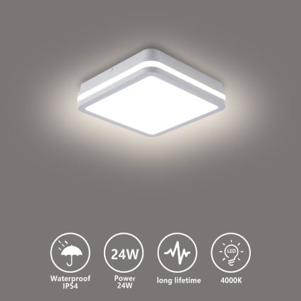Brilagi - LED-utomhusarmatur BENE LED/24W/230V 26x26 cm vit IP54