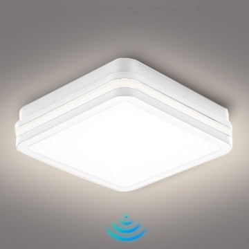 Brilagi - LED utomhusarmatur med sensor BENE LED/18W/230V 22x22 cm vit IP54