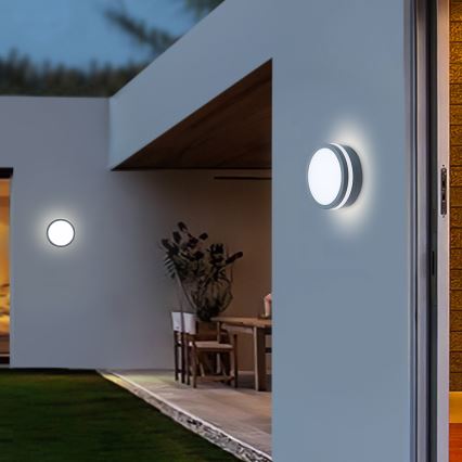 Brilagi - LED-utomhusarmatur med sensor BENE LED/18W/230V Ø 22 cm antracit IP54
