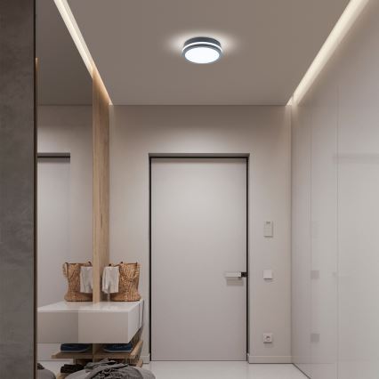 Brilagi - LED-utomhusarmatur med sensor BENE LED/18W/230V Ø 22 cm antracit IP54