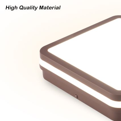 Brilagi - LED utomhustakarmatur med rörelsesensor BENE LED/24W/230V 26x26 cm brun IP54