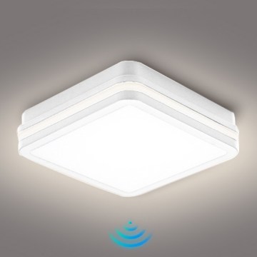 Brilagi - LED-utomhusarmatur med sensor BENE LED/24W/230V 26x26 cm vit IP54