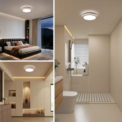 Brilagi - LED utomhuslampa med sensor BENE LED/24W/230V Ø 26 cm brun IP54