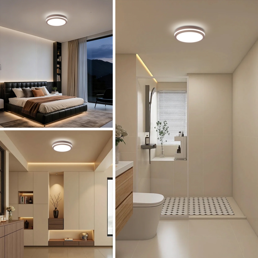 Brilagi - LED utomhuslampa med sensor BENE LED/24W/230V Ø 26 cm brun IP54