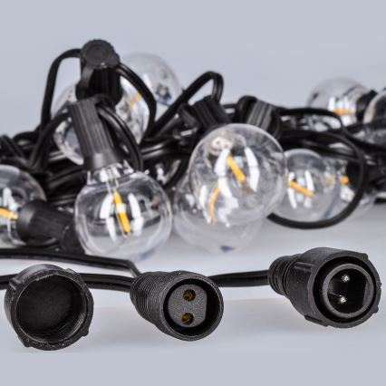 Brilagi - LED Utomhus dekorationskedja GIRLANDA 25xE12 20m svart IP44 varmvit