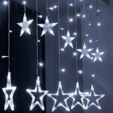 Brilagi - LED utomhusgardin 123xLED/3xAA/USB 3m IP44 kallvit