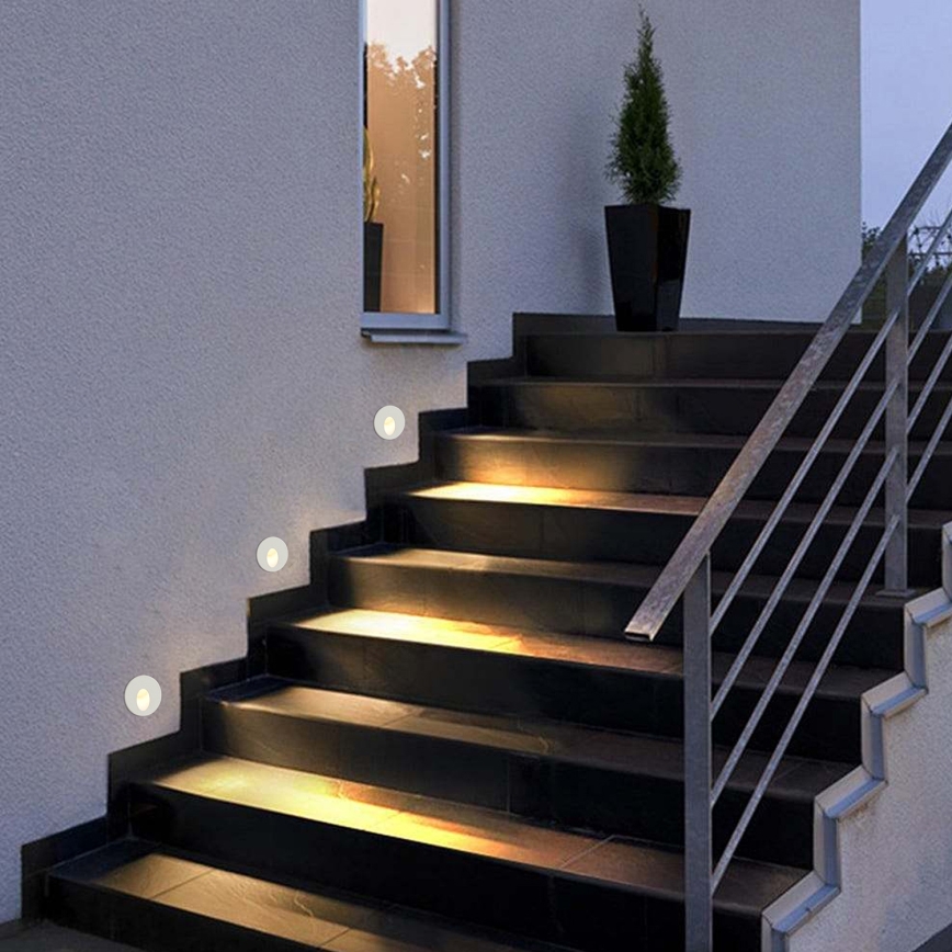Brilagi - LED-utomhusinfälld armatur STAIRDOT LED/2W/230V vit IP65 rund