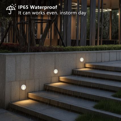 Brilagi - LED-utomhusinfälld armatur STAIRDOT LED/2W/230V vit IP65 rund