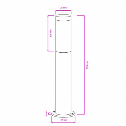 BRILAGI - LED-utomhuslampa ELIA 1xE27/7W/230V 4000K IP44 50 cm mattkrom