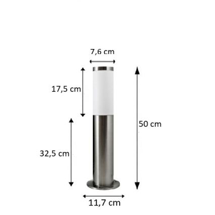 BRILAGI - LED-utomhuslampa ELIA 1xE27/7W/230V 4000K IP44 50 cm mattkrom