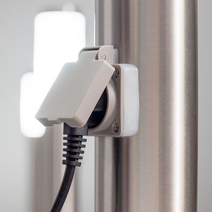 BRILAGI - LED utomhuslampa med uttag ELIA 1xE27/7W/230V 4000K IP44 50 cm matt krom