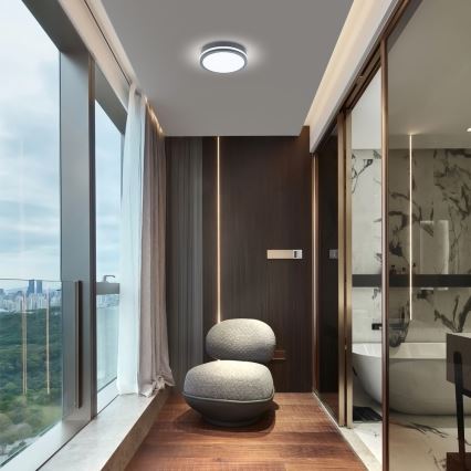 Brilagi - LED Utomhusbelysning med sensor BENE LED/24W/230V Ø 26 cm antracit IP54