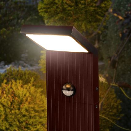 BRILAGI - LED utomhuslampa med sensor RIANO LED/8W/230V brun IP65 80 cm