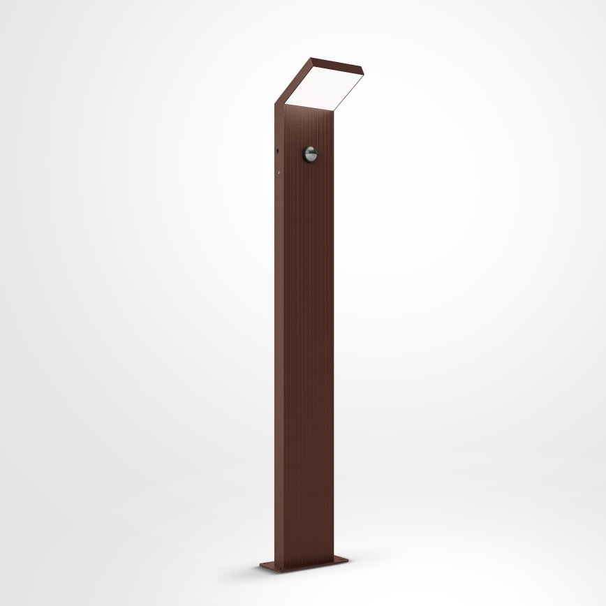 Brilagi - LED utomhuslampa med sensor RIANO LED/8W/230V brun IP65 80 cm