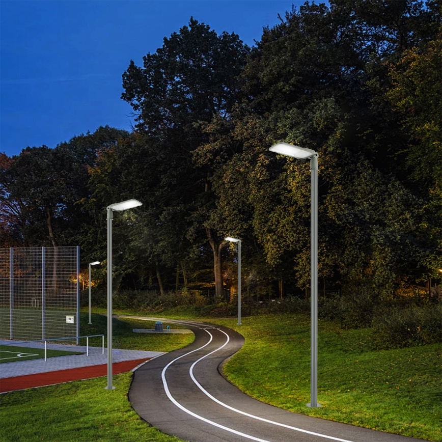 Brilagi - LED utomhus gatuarmatur med 3 m stolpe och vridbar arm URBANLIGHT LED/200W/230V grå IP65