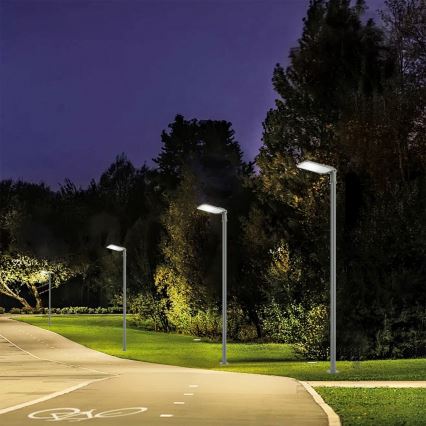 Brilagi - LED utomhus gatuarmatur med 3 m stolpe och vridbar arm URBANLIGHT LED/200W/230V grå IP65