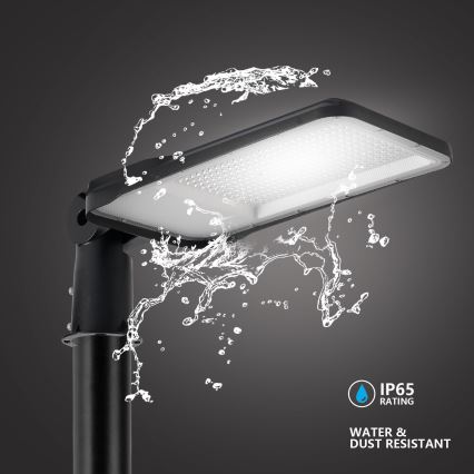 Brilagi - URBANLIGHT LED gatuarmatur för utomhusbruk med stolpe och vinklingsbar arm 3 m, LED/200W/230V, svart, IP65