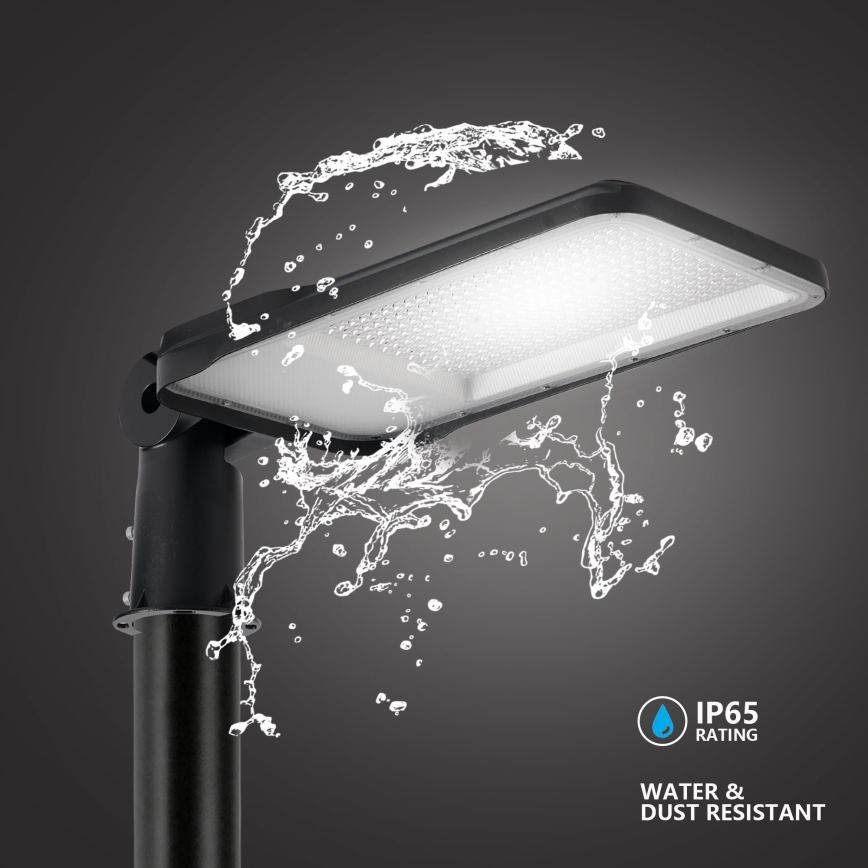 Brilagi - URBANLIGHT LED gatuarmatur för utomhusbruk med stolpe och vinklingsbar arm 3 m, LED/200W/230V, svart, IP65