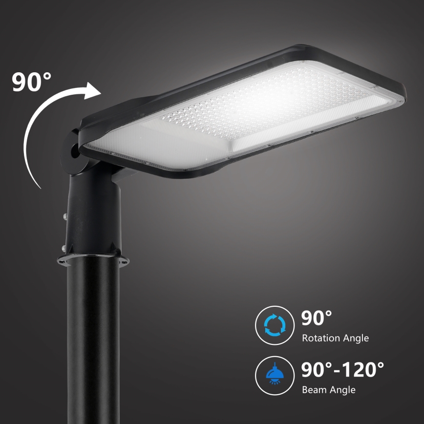 Brilagi - URBANLIGHT LED gatuarmatur för utomhusbruk med stolpe och vinklingsbar arm 3 m, LED/200W/230V, svart, IP65