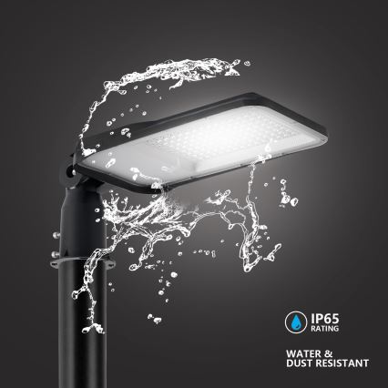 Brilagi - URBANLIGHT LED gatlykta för utomhus med 4 m stolpe och ledad arm, LED/100W/230V, svart, IP65