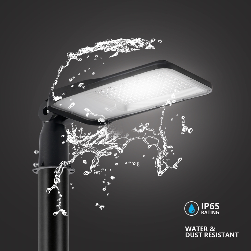 Brilagi - URBANLIGHT LED gatlykta för utomhus med 4 m stolpe och ledad arm, LED/100W/230V, svart, IP65