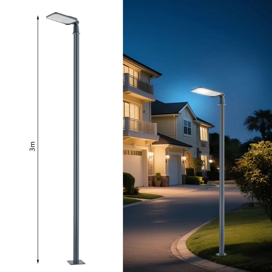 Brilagi - LED utomhusgatlykta med 3 m stolpe och led URBANLIGHT LED/100W/230V antracit IP65