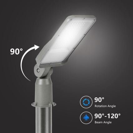 BRILAGI - LED utomhus gatlykta med 3 m stolpe och led URBANLIGHT LED/50W/230V grå IP65