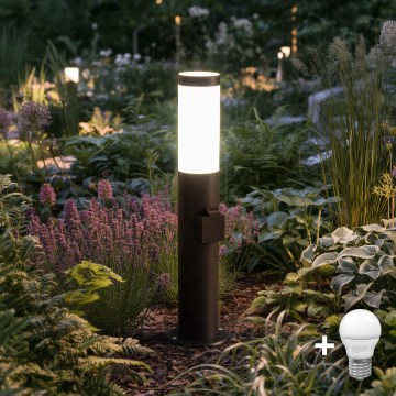 BRILAGI - LED utomhuslampa med uttag ELIA 1xE27/7W/230V 4000K IP44 50 cm antracit