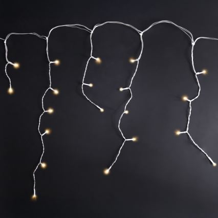 Brilagi - LED utomhus julbelysning, 200 LED, 8 ljuslägen, 13 m, IP44, varmvit, istappar
