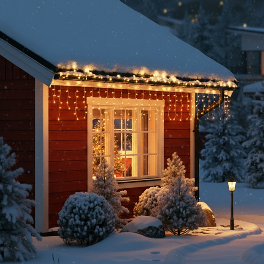 Brilagi - LED utomhus julbelysning 200xLED/8 funktioner 13m IP44 varmvit istappsslinga