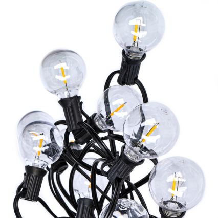Brilagi - LED utomhus dekorativ ljusslinga GIRLANDA 25xE12/0,36W/24V 20m svart IP44 varmvit