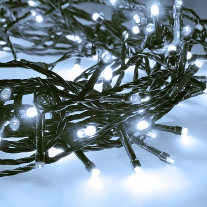 Brilagi - LED-utomhusslinga, 100 LED, 8 funktioner, 13 m, IP44, kallvit