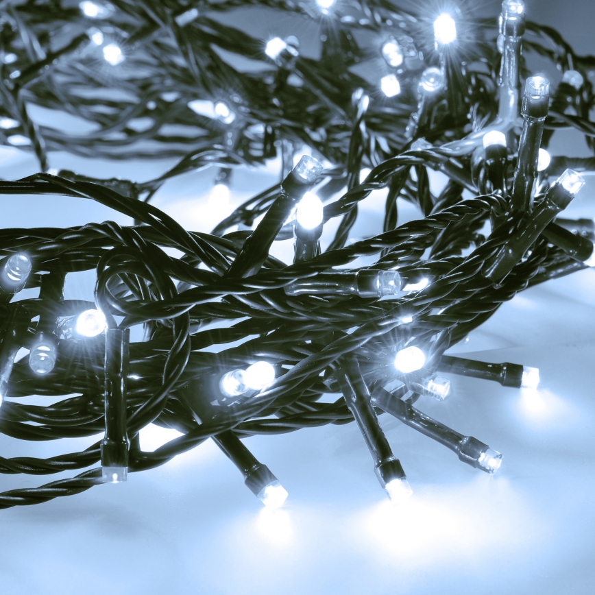 Brilagi - LED-utomhusslinga, 100 LED, 8 funktioner, 13 m, IP44, kallvit