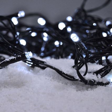 Brilagi - LED-utomhusslinga, 100 LED, 8 funktioner, 13 m, IP44, kallvit