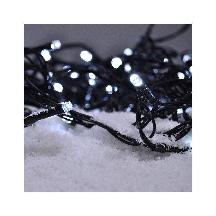 Brilagi - LED-utomhusslinga, 100 LED, 8 funktioner, 13 m, IP44, kallvit