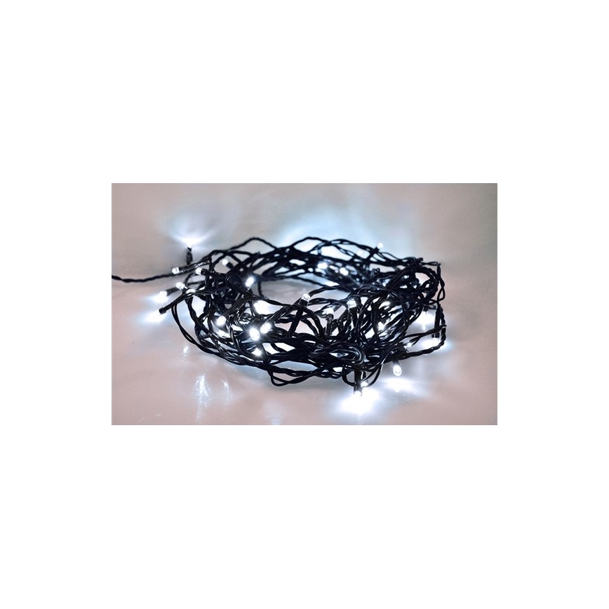 Brilagi - LED-utomhusslinga, 100 LED, 8 funktioner, 13 m, IP44, kallvit