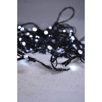 Brilagi - LED-utomhusslinga, 100 LED, 8 funktioner, 13 m, IP44, kallvit